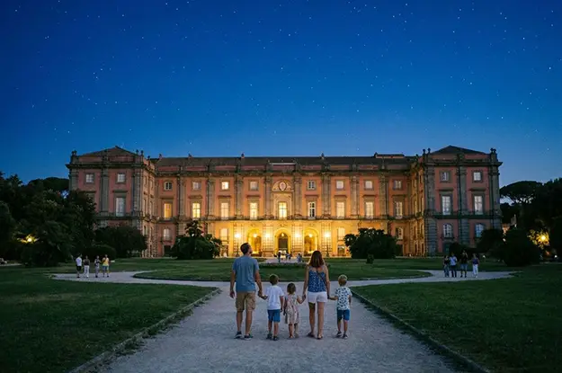 Reggia di capodimonte di notte